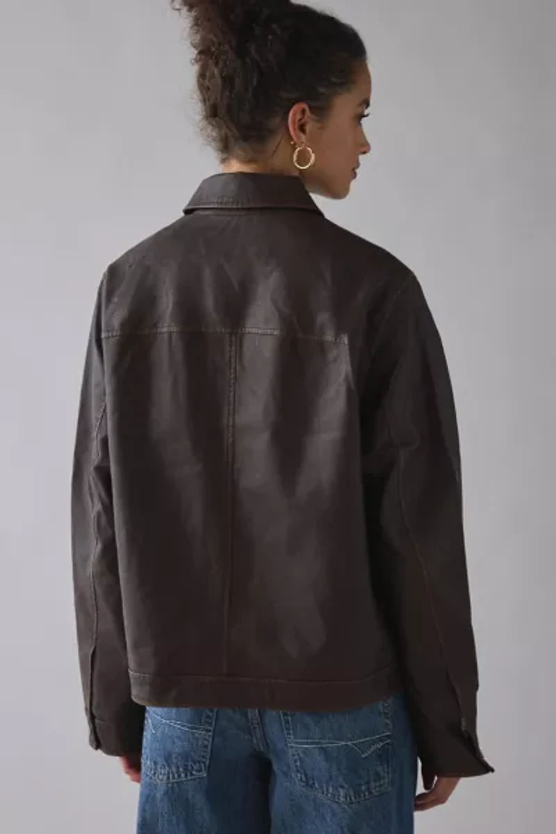BDG Sabrina Oversized Faux Leather Jacket