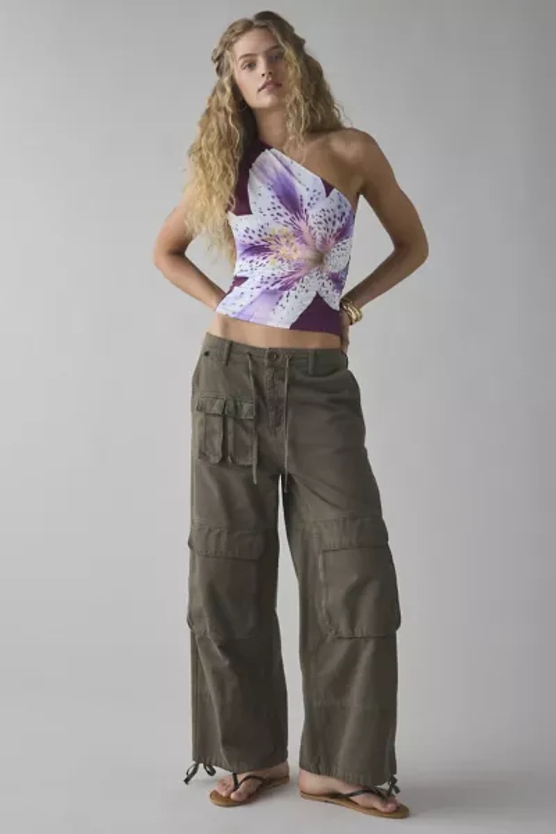 Kimchi Blue Octavia Tropical Floral Graphic One-Shoulder Tank Top