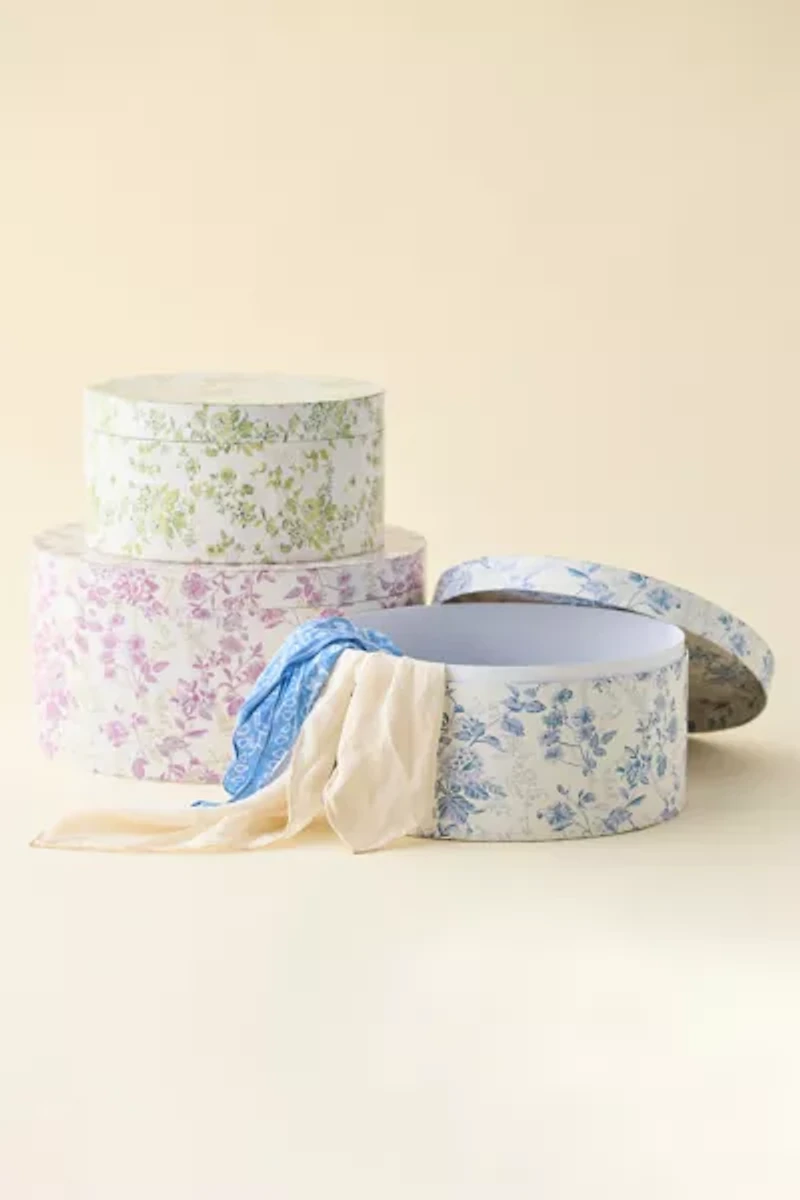 Coppola Floral Toile Hat Box Set