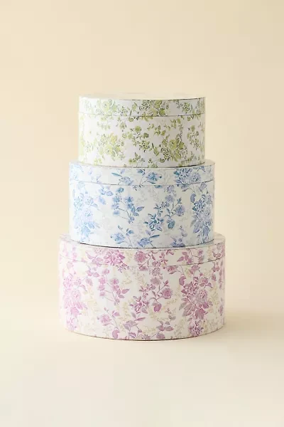 Coppola Floral Toile Hat Box Set