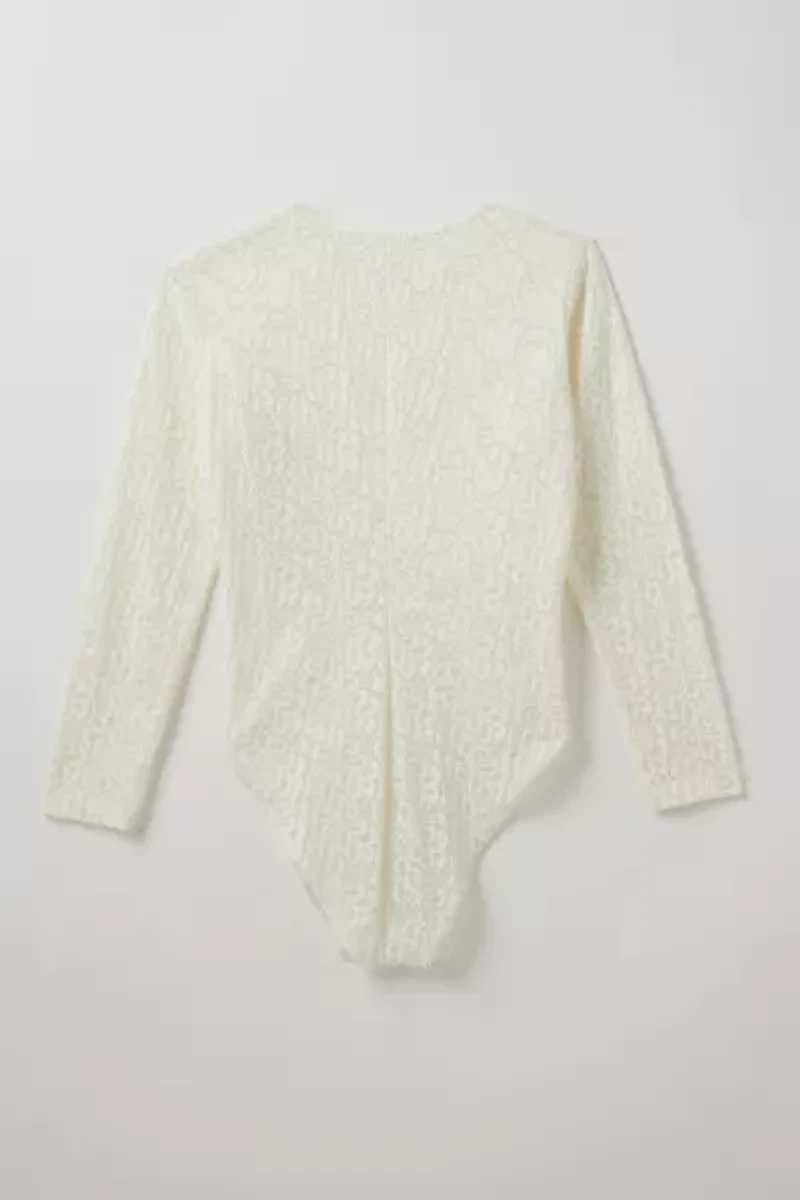 Vintage By Madalyn Newell Lace Long Sleeve Bodysuit