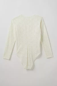 Vintage By Madalyn Newell Lace Long Sleeve Bodysuit