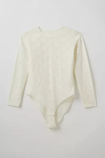 Vintage By Madalyn Newell Lace Long Sleeve Bodysuit