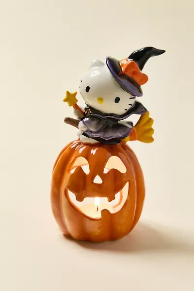 Sanrio Hello Kitty Witch Pumpkin Ceramic Tealight Holder