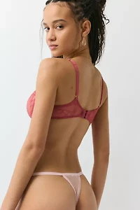 Out From Under Perfect Petal Embroidered Mesh Thong