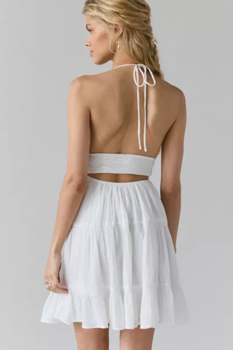 Kimchi Blue Phoebe Cotton Open-Back Halter Knee Length Dress