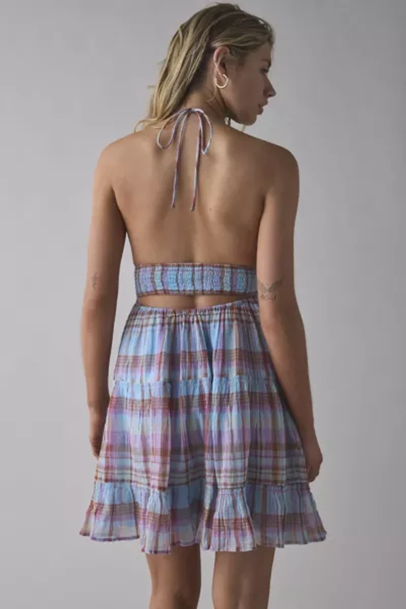 Kimchi Blue Phoebe Cotton Open-Back Halter Knee Length Dress