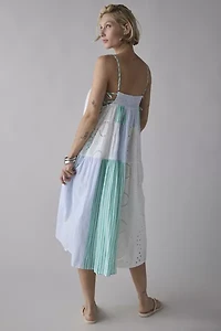 BDG Dakota Side-Tie Patchwork Cotton Midi Dress