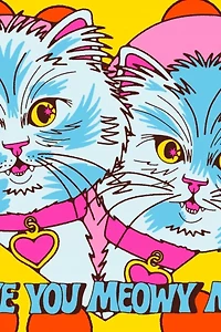 Red Cap Meowy Much Love Greeting Card