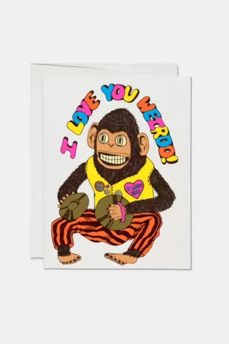 Red Cap Love You Weirdo Greeting Card