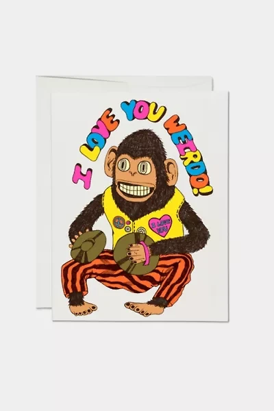 Red Cap Love You Weirdo Greeting Card