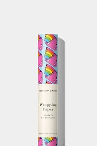 Red Cap Rainbow Hearts Wrapping Paper