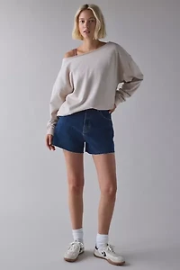 UO Phoebe Off-The-Shoulder Ladder Knit Oversized Pullover