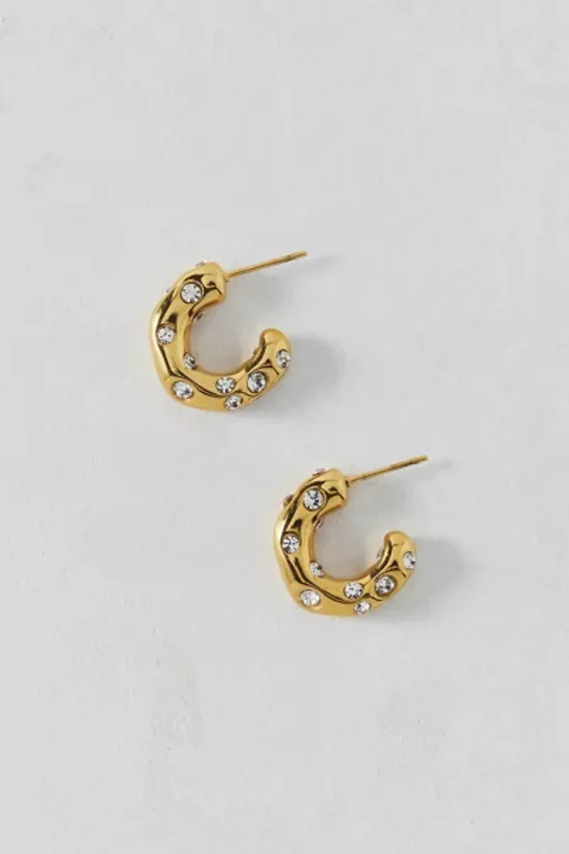 Gem Inset Waterproof Hoop Earring