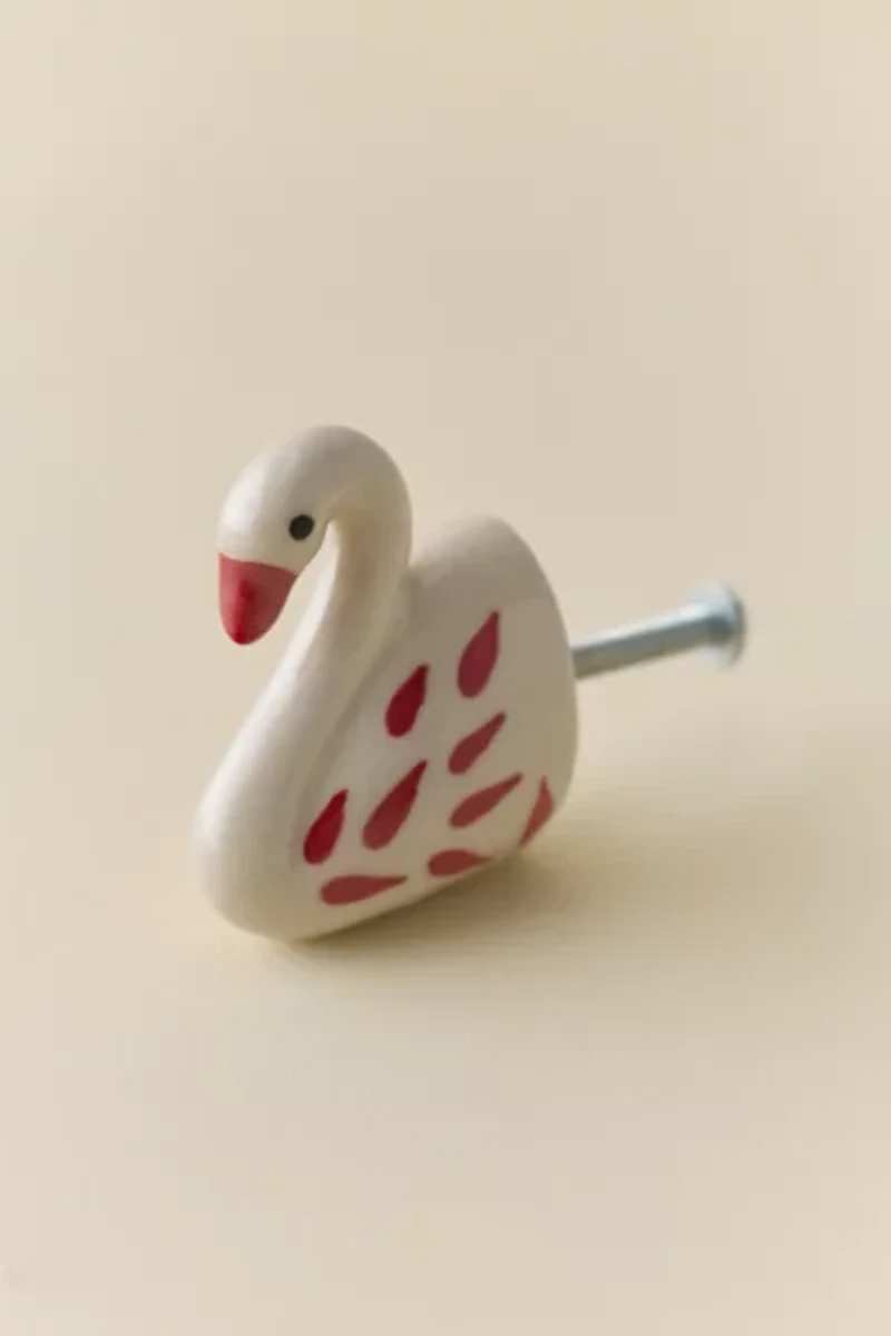 Swan Shaped Ceramic Knob/Wall Hook
