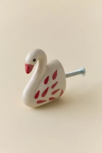 Swan Shaped Ceramic Knob/Wall Hook