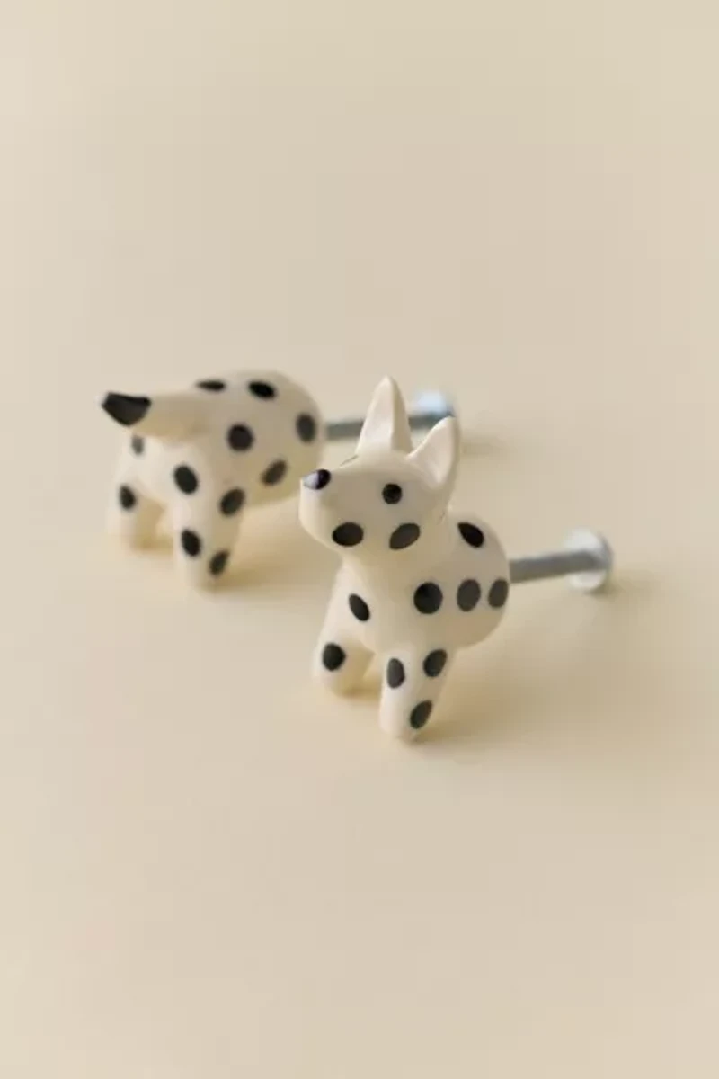 Dog Shaped Ceramic Knob/Wall Hook Set