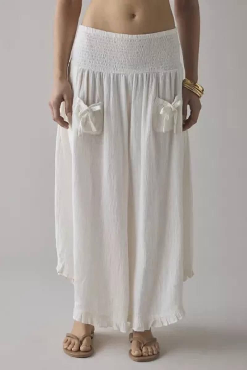Out From Under Beachy Keen Smocked Wide Leg Crop Pant