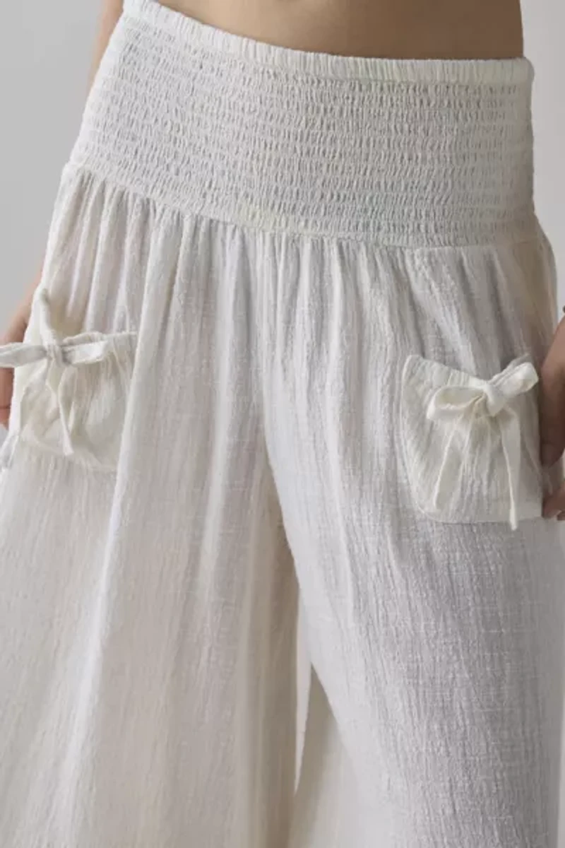 Out From Under Beachy Keen Smocked Wide Leg Crop Pant