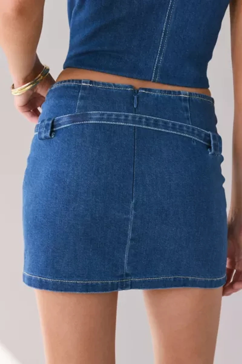 by.DYLN Renae Belted Denim Mini Skirt