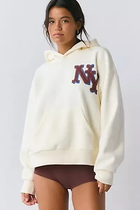 NY Applique Graphic Pullover Hoodie Sweatshirt