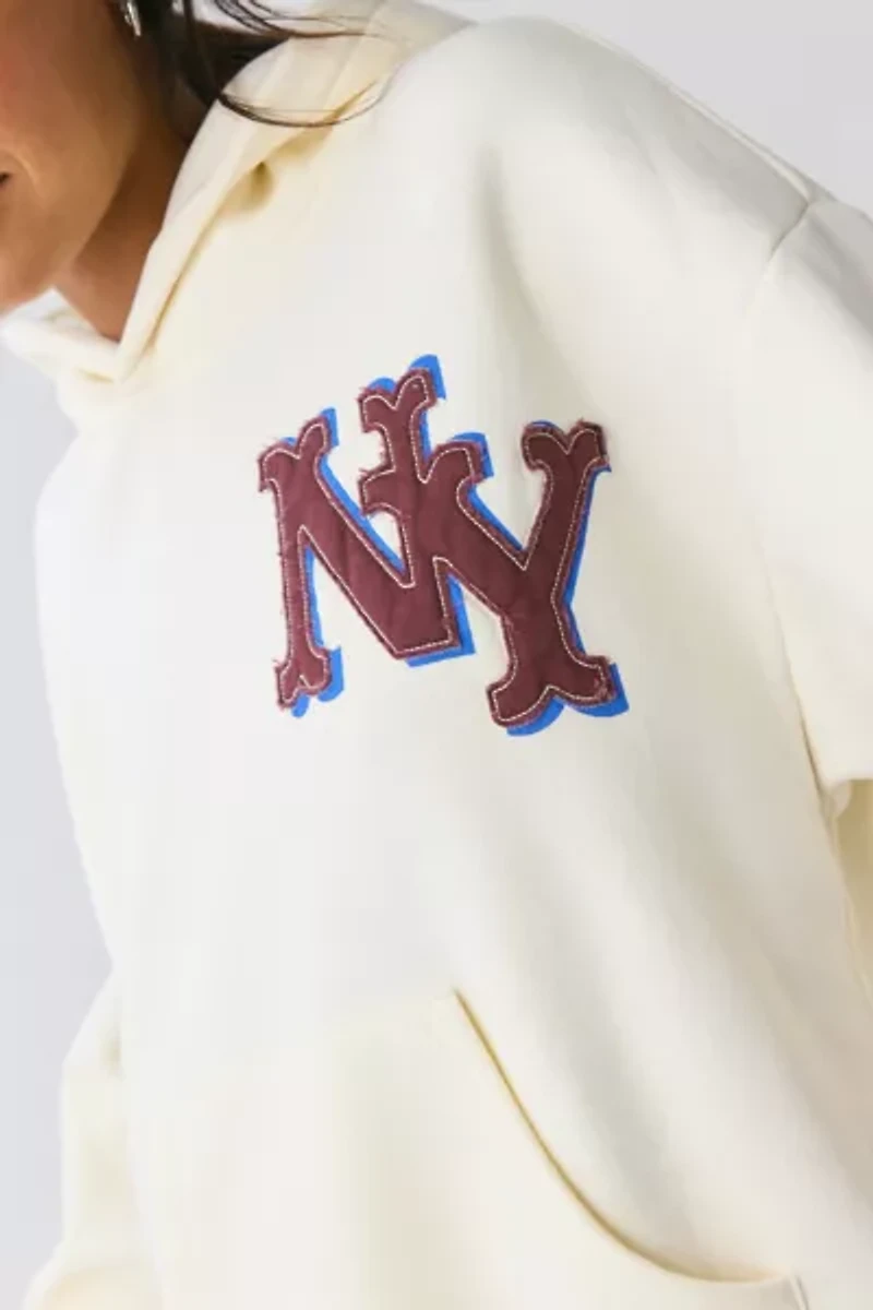 NY Applique Graphic Pullover Hoodie Sweatshirt