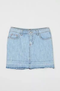 Vintage Y2k Raw-Edged Denim Mini Skirt