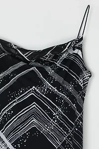 Vintage Y2k Glittered Printed Midi Slip Dress