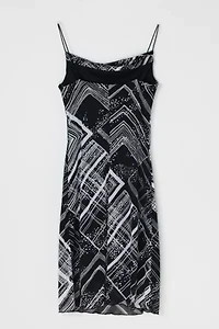 Vintage Y2k Glittered Printed Midi Slip Dress