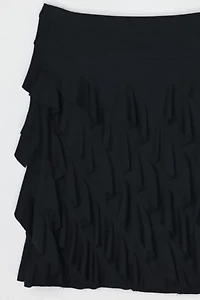 Vintage Y2k Ruffled Black Mini Skirt