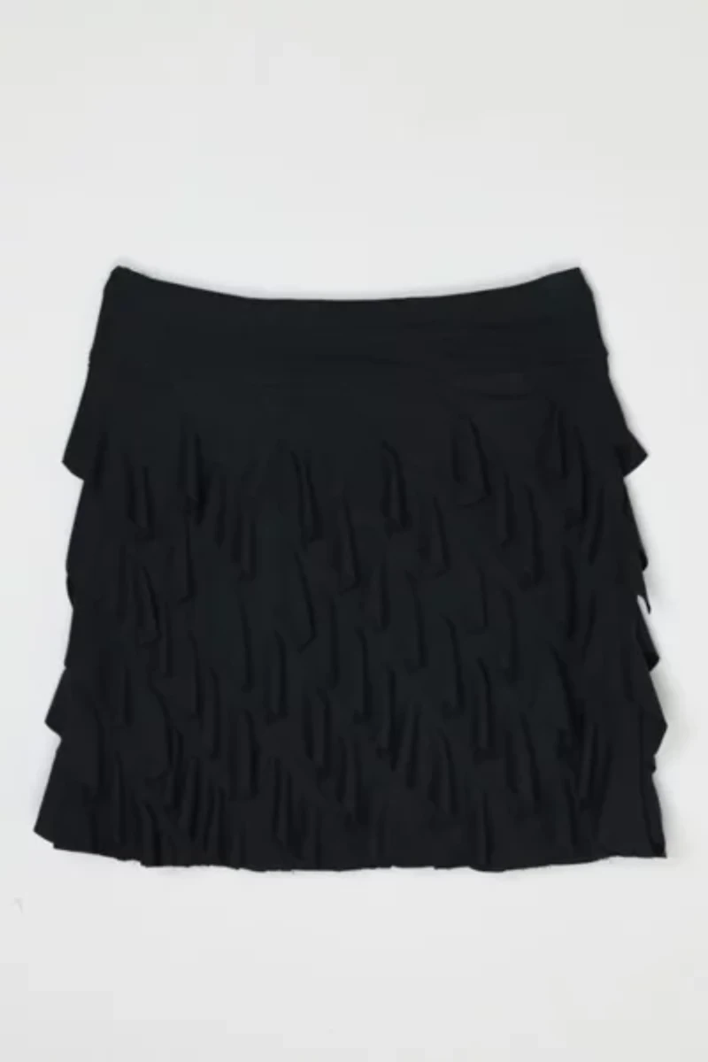 Vintage Y2k Ruffled Black Mini Skirt