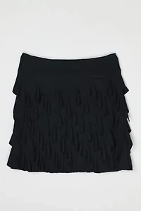 Vintage Y2k Ruffled Black Mini Skirt