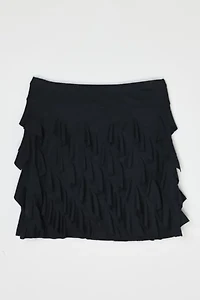 Vintage Y2k Ruffled Black Mini Skirt