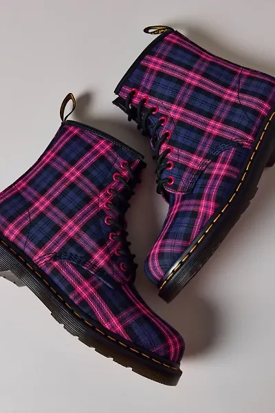 Dr. Martens Women's 1460 Pink Tartan Plaid Boot