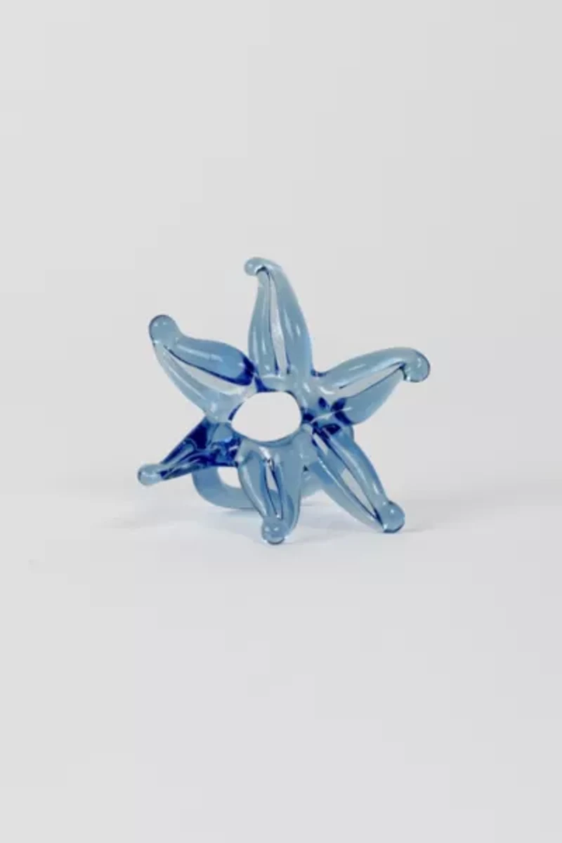 Rain and Rivers Handmade Flower Glass Ring