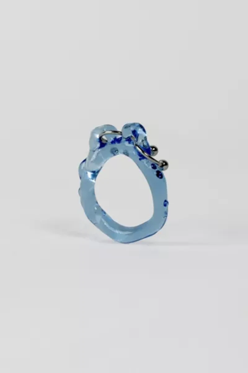 Rain and Rivers Handmade Double Pierced Glass Ring