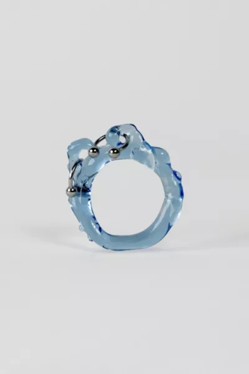 Rain and Rivers Handmade Double Pierced Glass Ring