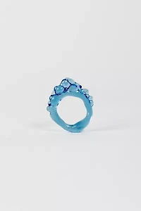 Rain and Rivers Handmade Bubble Crown Glass Ring