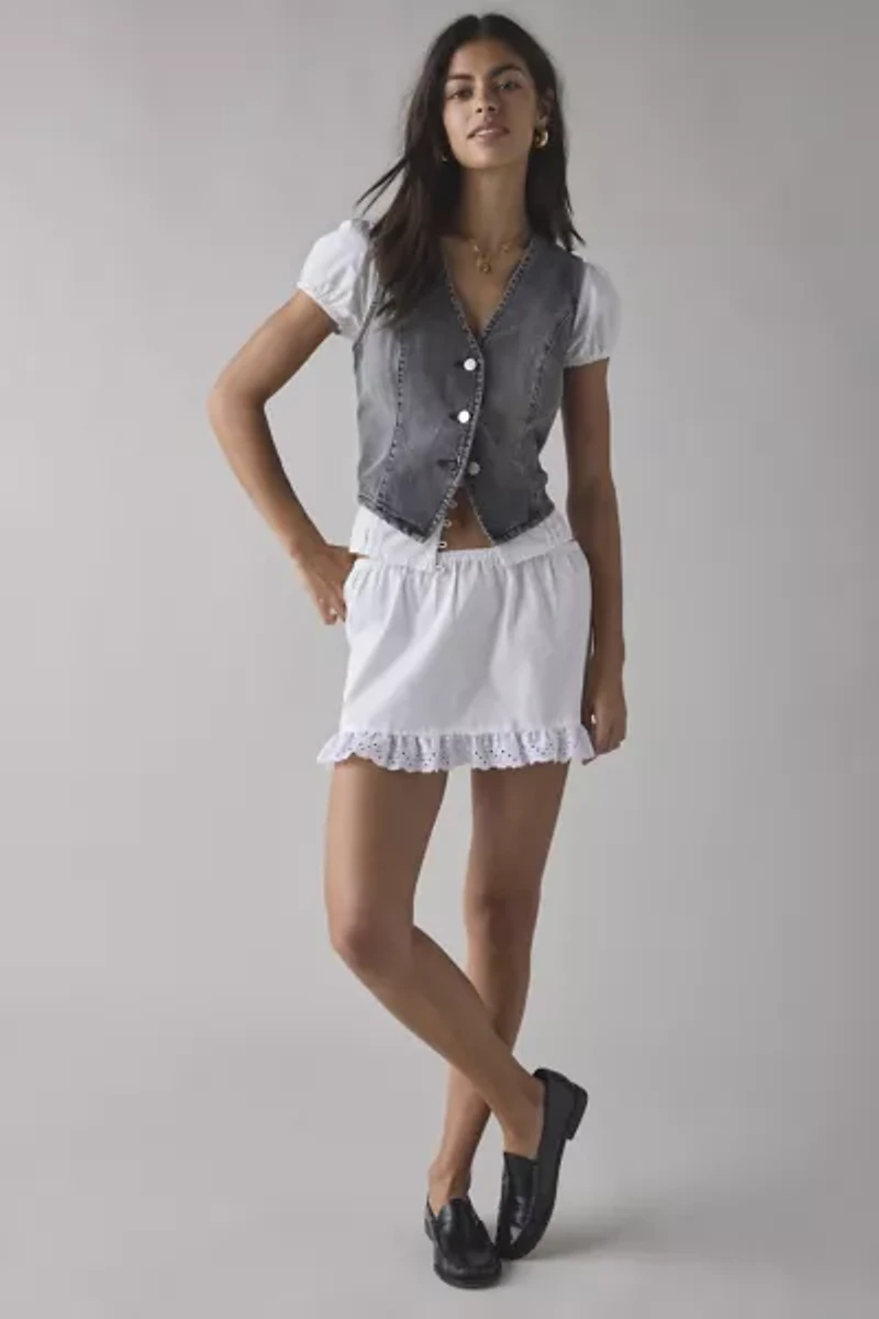 BDG Natasha Denim Button-Front Vest Top