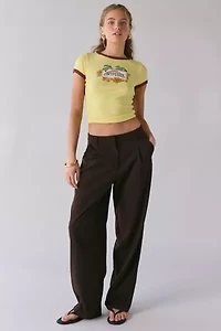 BDG Too Perfect Vanity License Plate Graphic Ringer Baby Tee