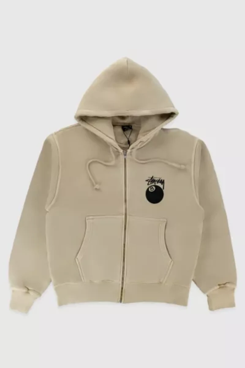 Stussy 8 Ball Pigment Dyed Zip-Up Hoodie