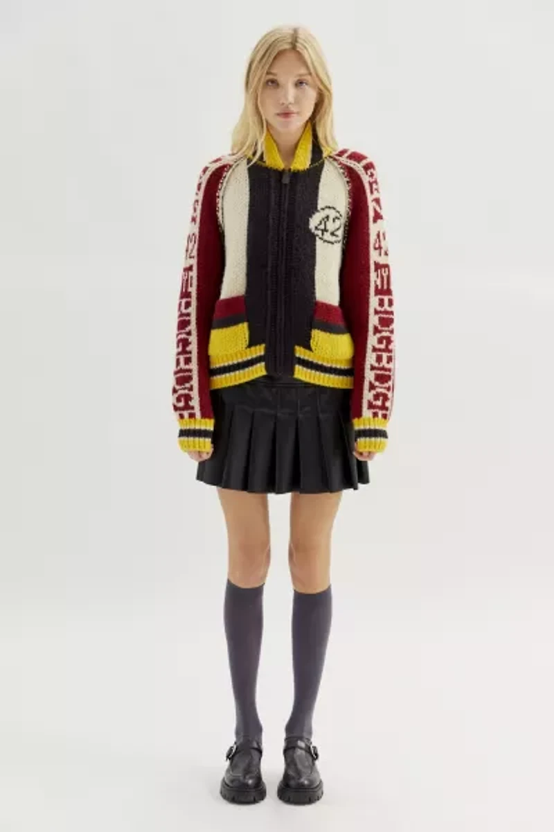 BDG Baylor Colorblock Zip-Up Cardigan
