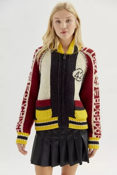 BDG Baylor Colorblock Zip-Up Cardigan