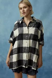 BDG Head Over Heels Flannel Button-Down Shirt