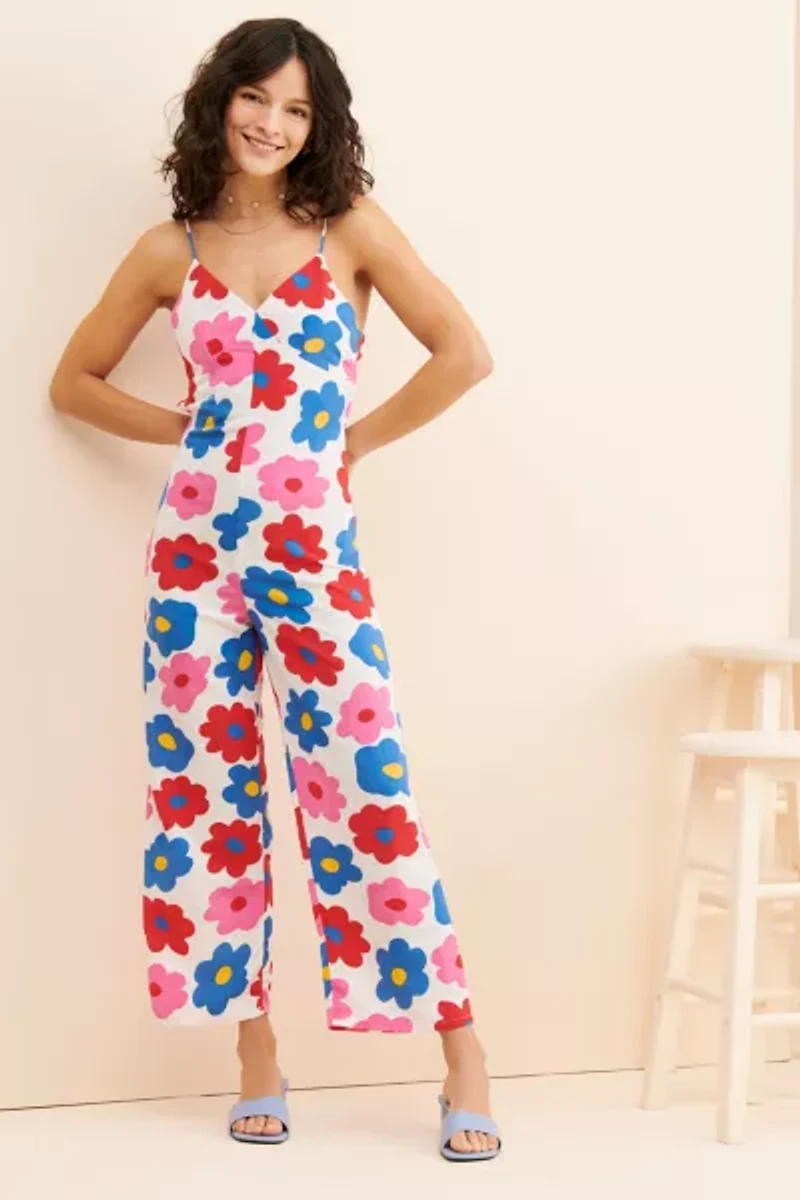 Glamorous Floral Open Back Jumpsuit