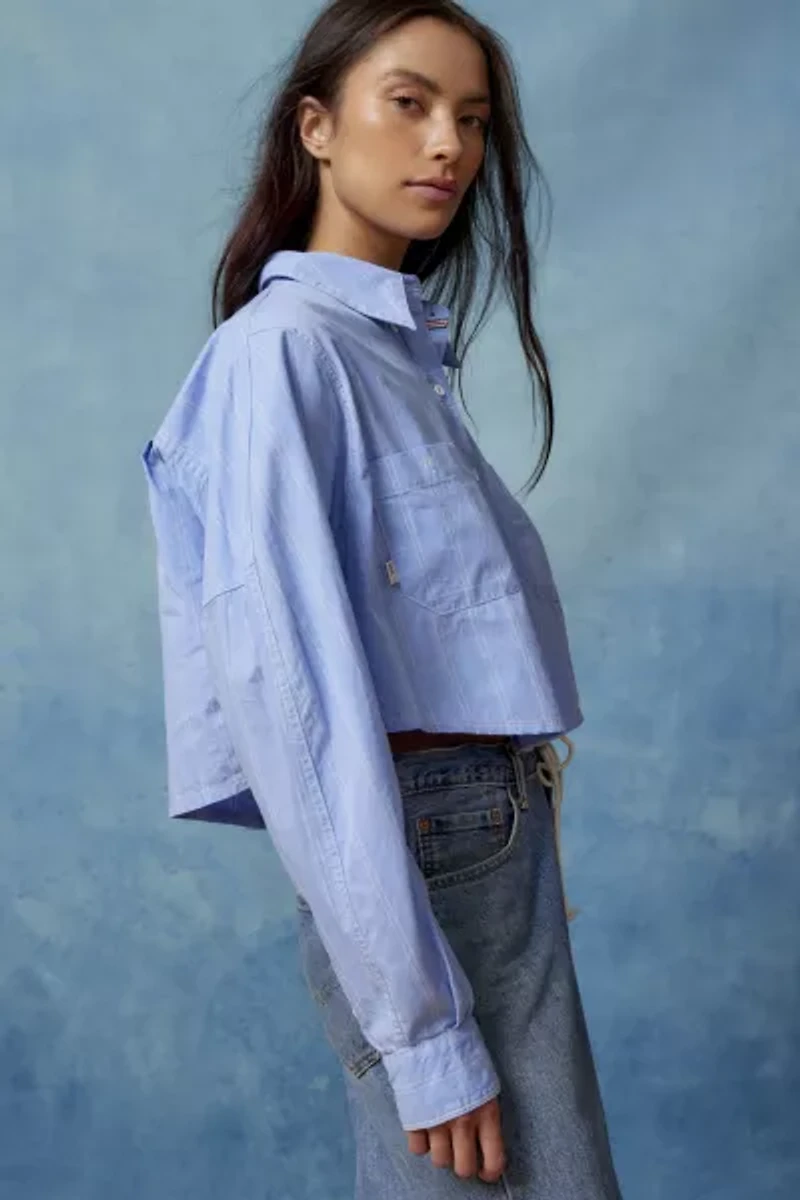 BDG Corey Cropped Button-Down Shirt