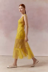 Micah Embroidered Floral Midi Dress