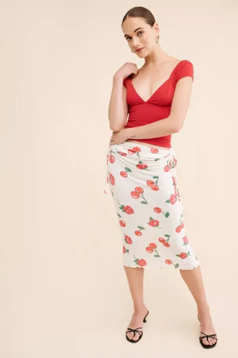 For Love & Lemons Wilma Midi Skirt