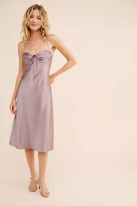 Rare London Pin Tuck Cup Detail Slip Midi Dress