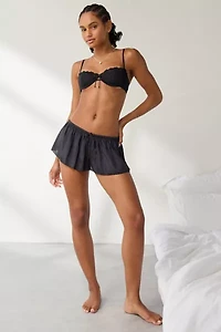 Out From Under Rita Tie-Front Bow Lace Trim Balconette Bra